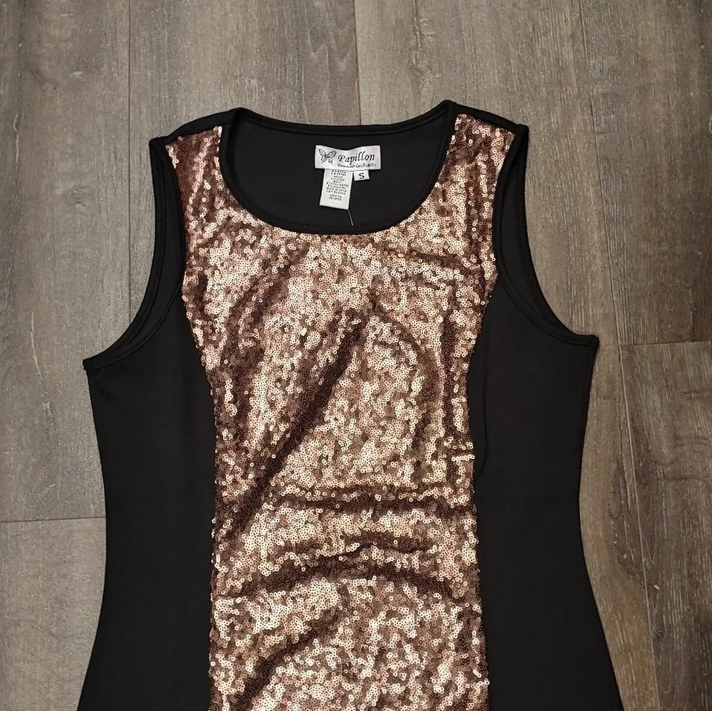 *NWT* Papillon Sequin Sleeveless Tank Dress - Picture 3 of 5